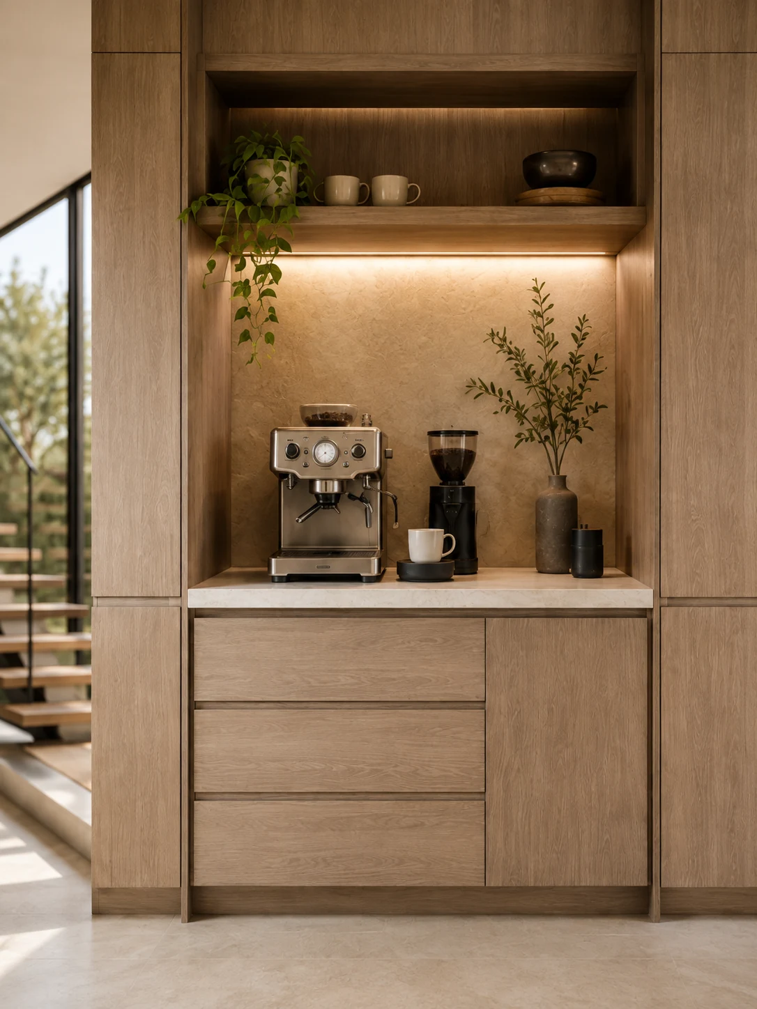 Coffee station bajo la escalera